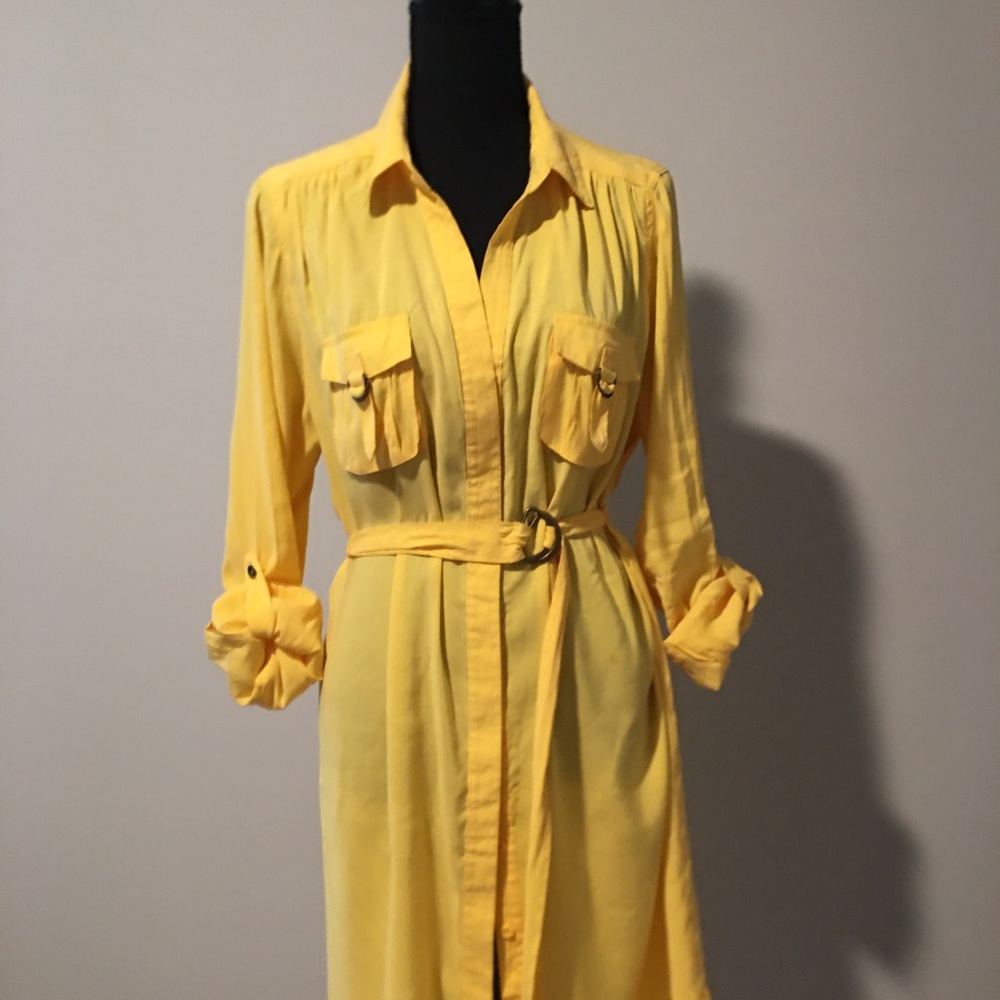 Suzi Chin for Maggy Boutique button up belted dress